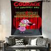 Custom Courage the Cowardly Dog Wall Hanging Printed Fabric Blanket Decorative Tapestries for Bedroom Living Room Home Decor