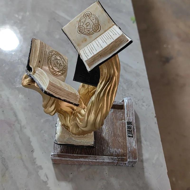 

Creative Delicate Book Dice Tower Sculpture Magic Dice Tower Resin Decor Kids Charm Toy Doll Gift for Home Desktop Ornament