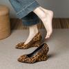 Fashion FHC New Suede Leather Wedges High Heels,Office Lady Working Shoes,Woman Pumps,Slip On,Pointed Toe,Black,Leopard,34-42,Dropship
