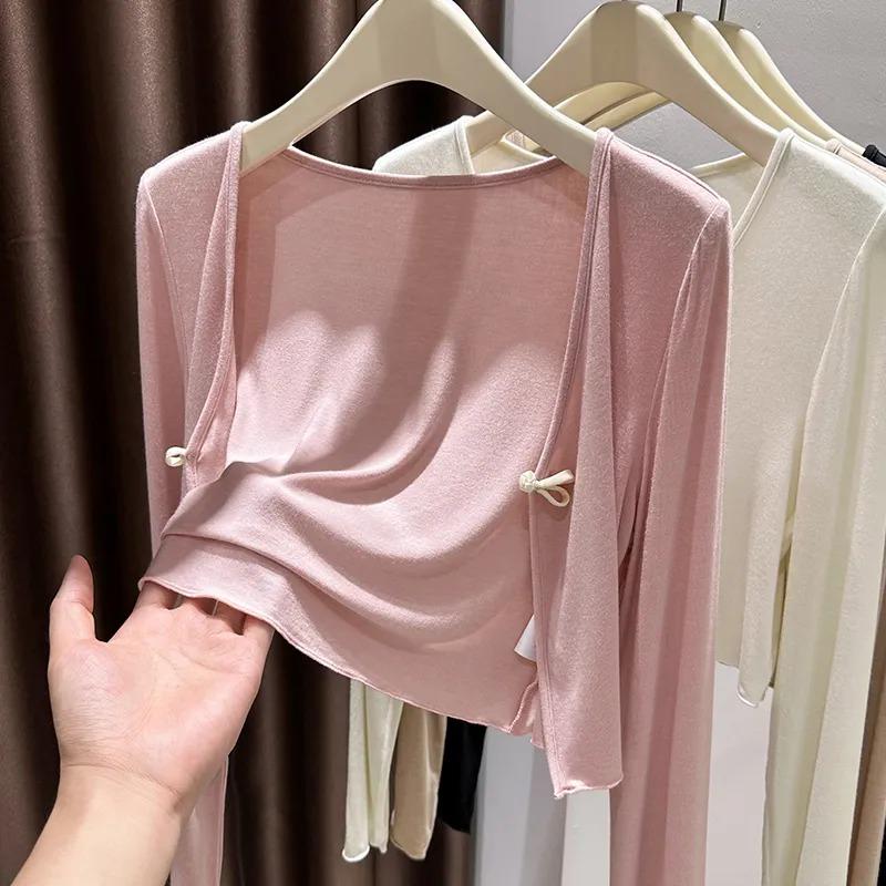 

Womens V Neck Button Knitted Cardigan Soft Cropped Jacket S розовый