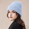 Women's New Style of Wool Hats In Autumn and Winter Big Head Circumference Loose Knitted Pile Hats Versatile  Small Cold Hats Showing Off Their Faces