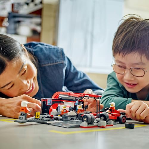 LEGO City F1(R) Ferrari Race Car Pit Stop Toy, Birthday Gift, Educational Building Blocks, for Boys and Girls Ages 6, 7, 8, and 9, Vehicle Model Car,