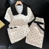 Summer Princess Style Doll Collar Love Pajamas Three-Piece Comfortable Loungewear
