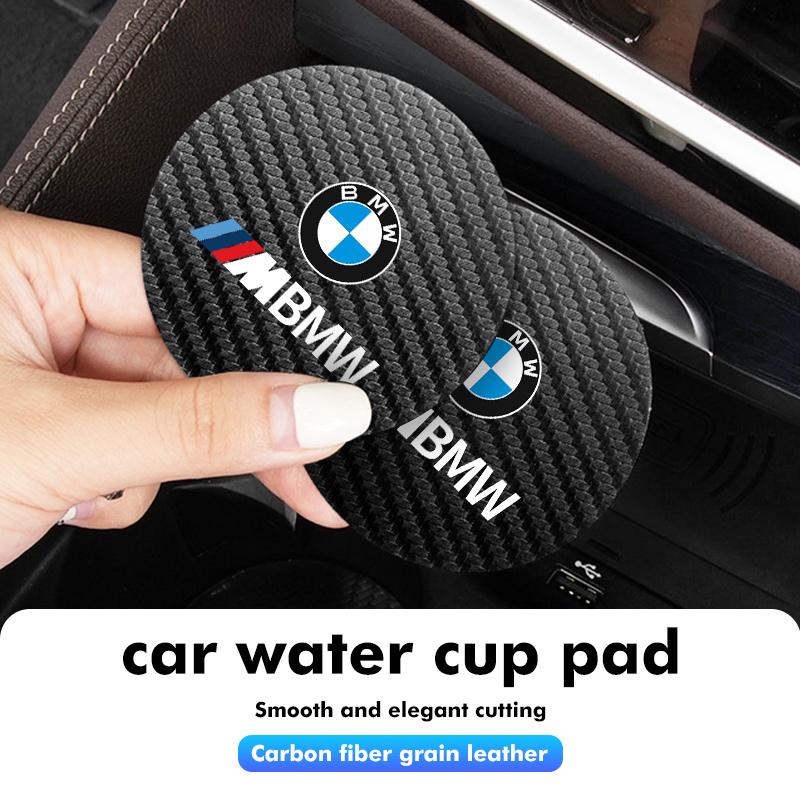 2pcs Car Coaster Water Cup Holder Anti-Slip Pads Accessories For BMW 1 3 5 7 Series M F01 F20 F10 F13 E52 E53 E60 E93
