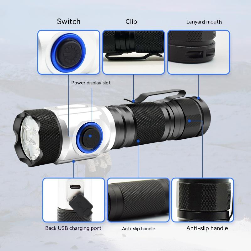 Powerful 4*XPG LED Mini Flashlight Rechargeable Camping Tactical Lamp Use 18650 OR 18350 Battery Waterproof Torch With Pen Clip