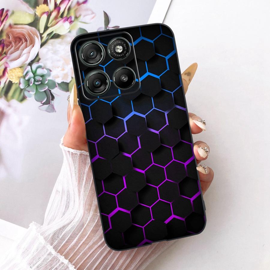 For Motorola Moto G67 MotoG77 Case New Luxury Painted Cover Black Silicone Soft Phone Case For Moto G77 G 67 Back Cover Bumper