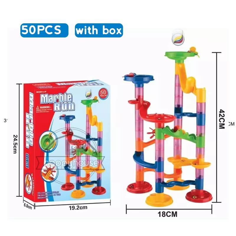 Marble Run Ra Track Building Blocks Kids 3D Maze Ball Roll Toy DIY Marble Run Ra Coaster Set 80/105/109/133pc Christmas Gift