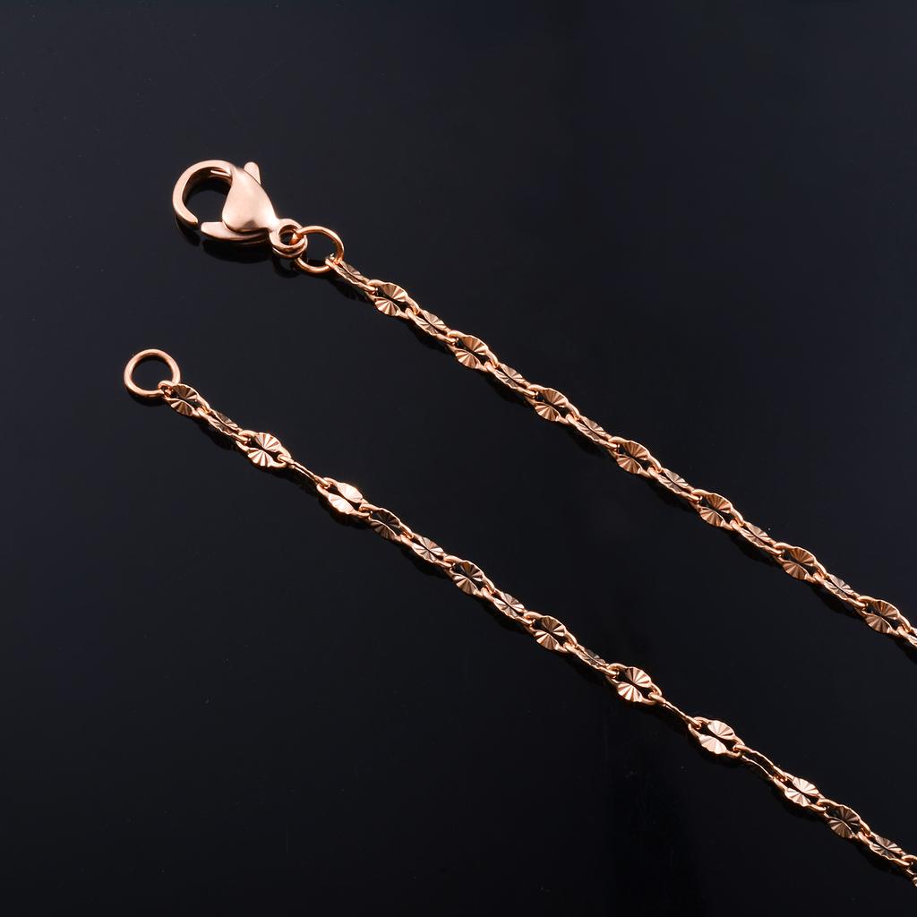 Yadreva Lip Embossed Chain 2.5mm Thin Stainless Steel Necklace Handmade Link Waterproof Jewelry Accessories