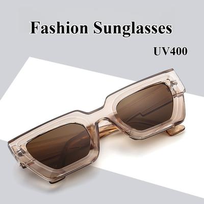 Stylish Latest Ladies Square Frame Sunglasses Simple Stylish Big Frame Sunglasses Outdoor UV400 Protection Travel Use Essential Glasses