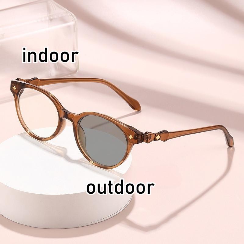 Retro Bow Design Myopia Glasses Anti-Blue Prescription Glasses Fashion Unisex Photochromic Glass Small Frame Eyeglasses 0-4.0