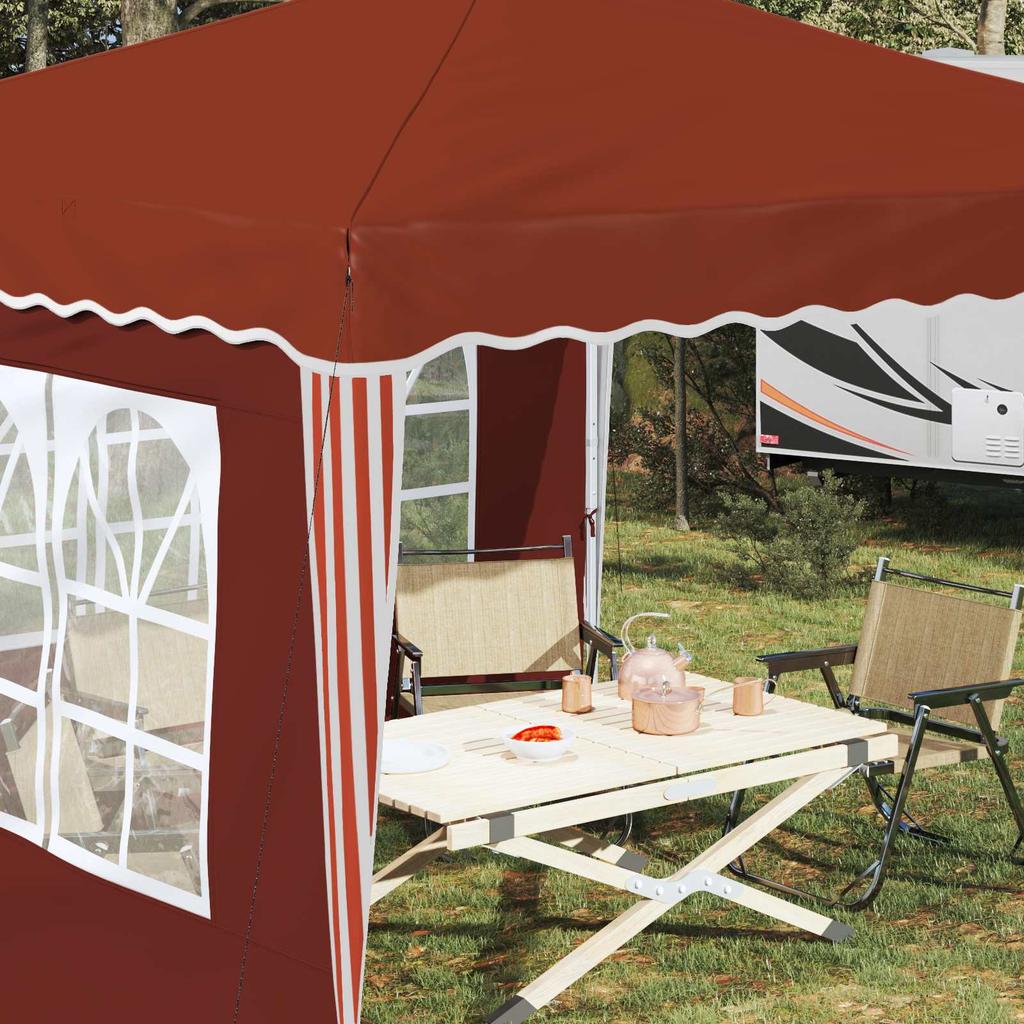 Pop Up Party Tent 288 X 288 X 245 Cm Terracotta Oxford Fabric