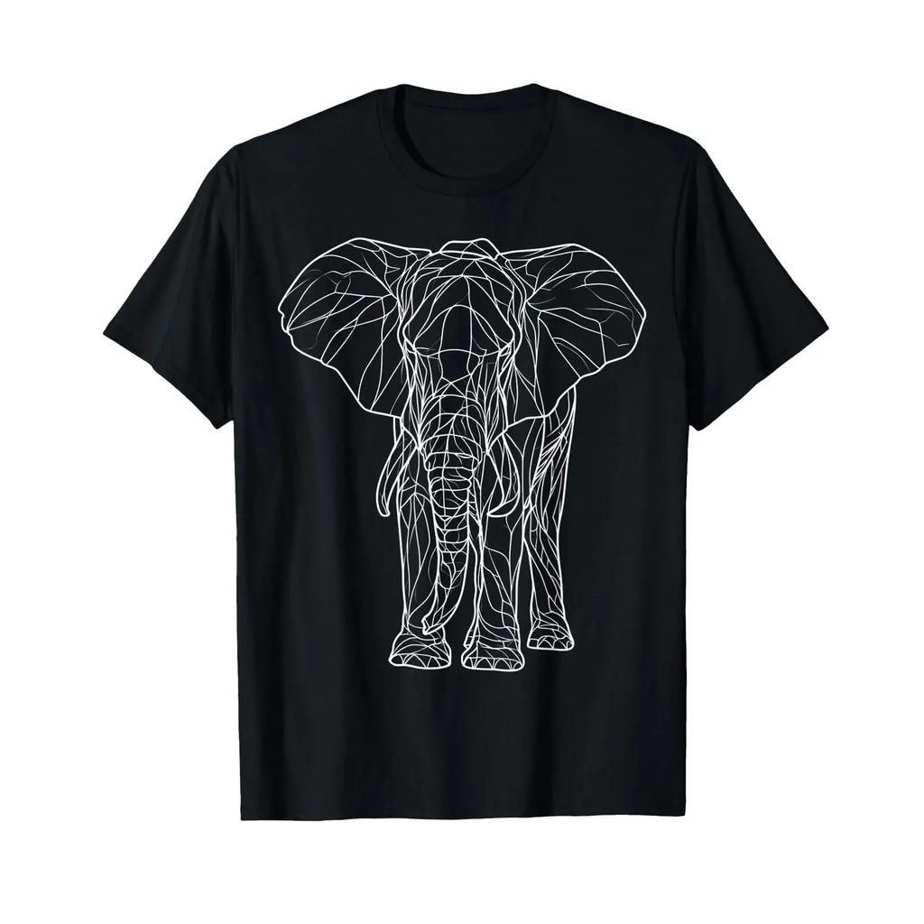 Elephant Art T Shirt Vintage Unisex Top For Everyday Wear Comfortable Versatile Soft Slightly Fashion Casual Stretched