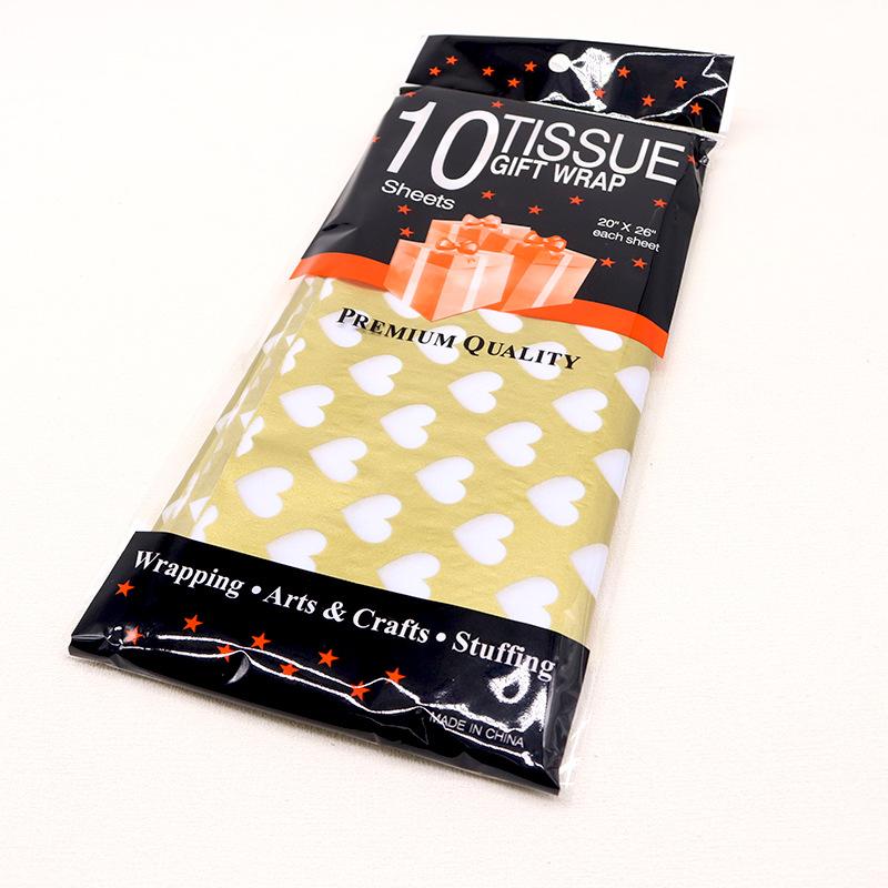 10Pcs Heart Tissue Paper for Handmade Craft Paper Diy Flowers Wrapping Gift Packing Paper Valentine's Day Wedding Party Supply