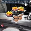 3-In-1 Detachable Car Cup Holder Tray-Expandable Food Table With 360° Rotating Design,Sturdy Base For Long Road Trips Table Tray