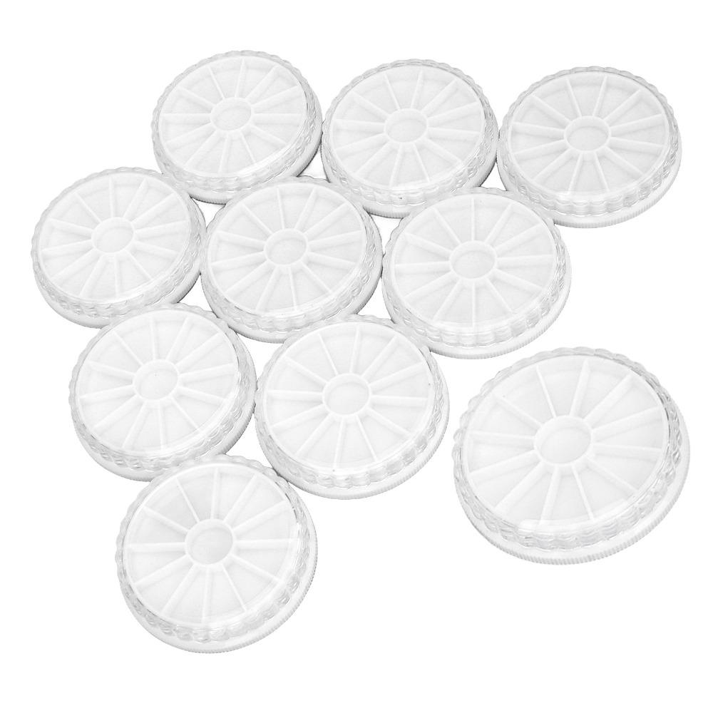 10pcs Transparent Round Nail Art Decoration Storage Box For Nail Decoration