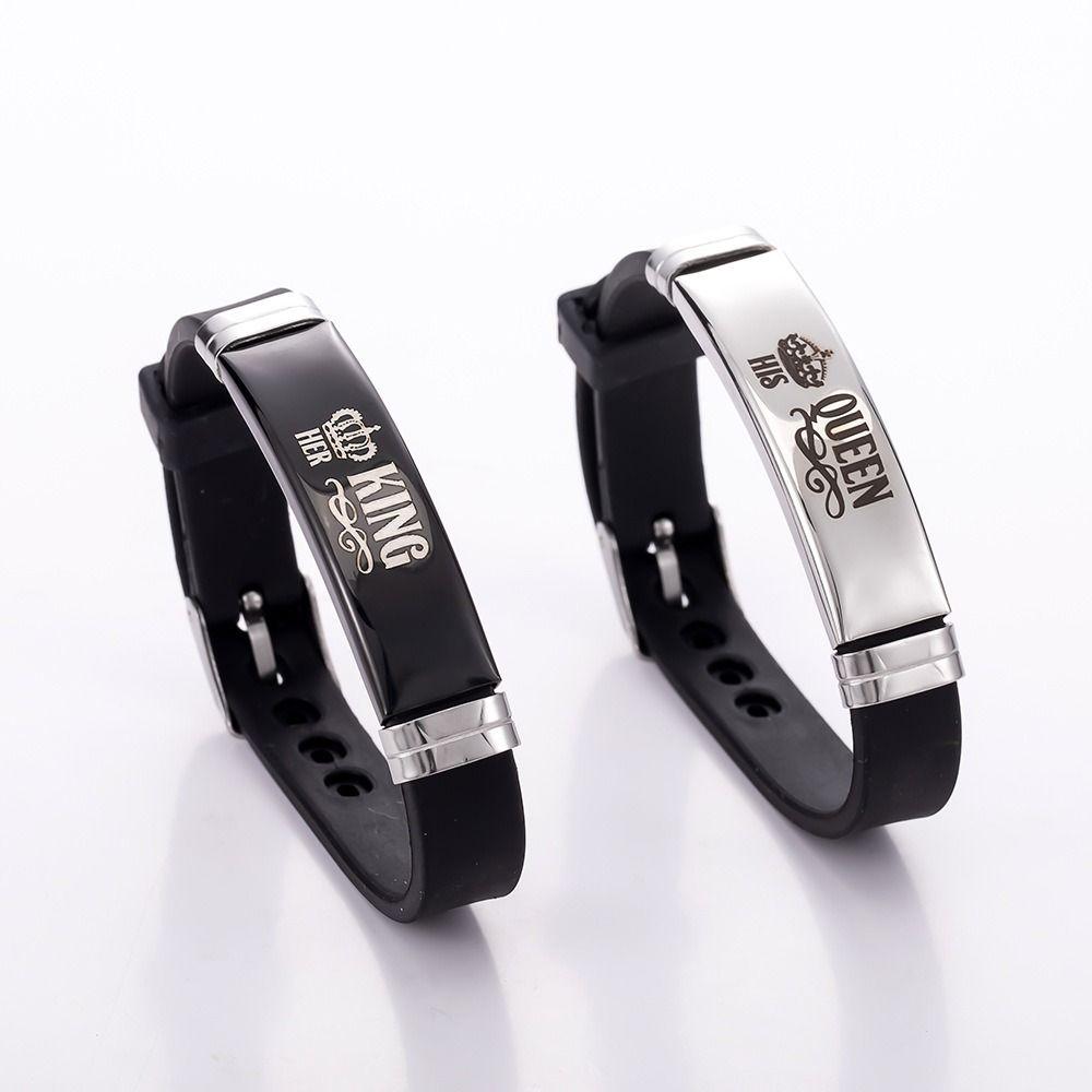 Stainless Steel Couple Bracelet Set Gifts Valentine's Day Bracelets Lovers Bracelet Women Men