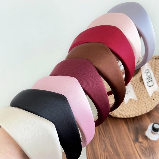 Women Headband Wide Brim Satin Triangle Headband Face Shaping Makeup Washing Hair Hoop Non-Painful Daily Hair Accessory