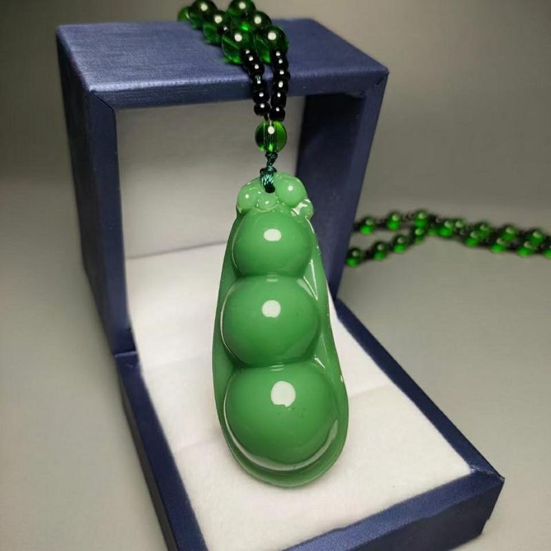 Green Jade Hand-Carved Fox Koi Hollow Jade Pendant Necklace Multicolor Chinese Amulet Women Man'S Lucky Jewelry Gift