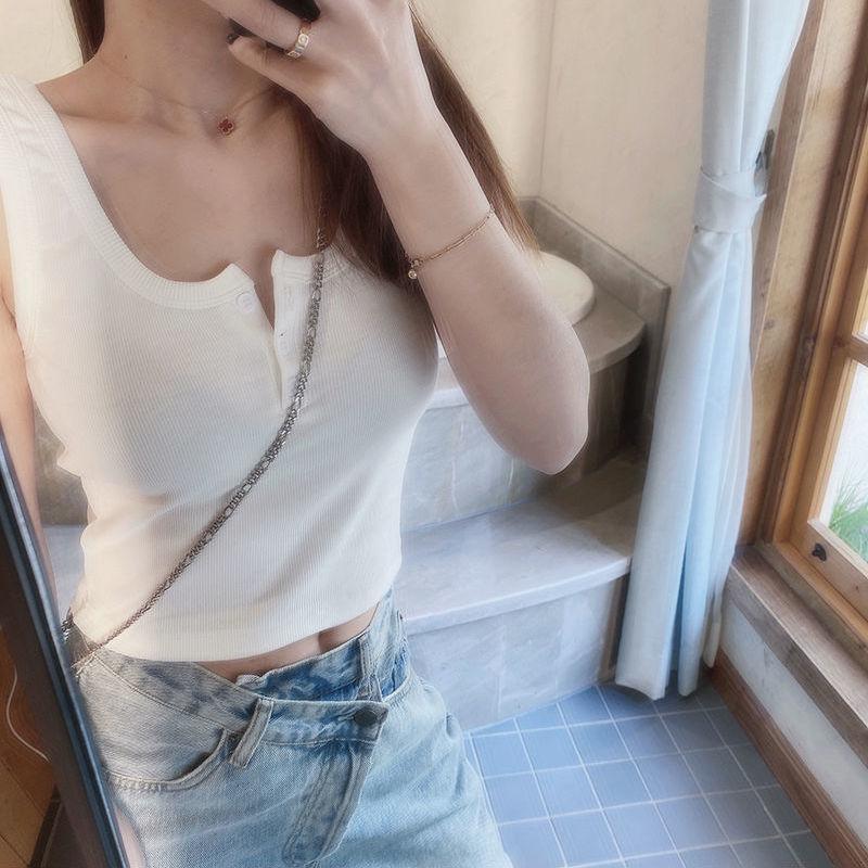 

Трикотажний камзол без рукавів у гонконгському стилі - жіночий обтягуючий жилет весна/літо