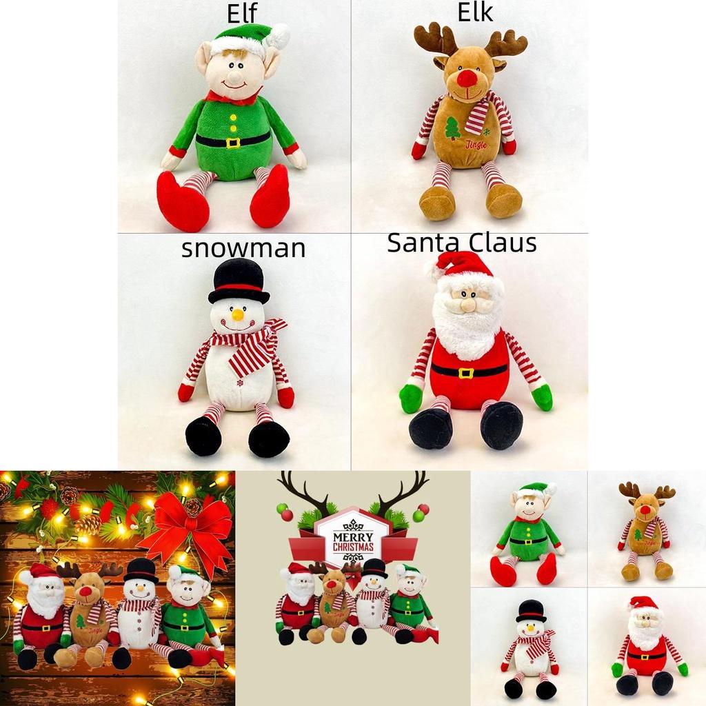 Festive Plush Santa Snowman Elk Doll Decorative Toy For Christmas