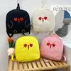 Embroidered Cute Expression Girls Canvas Breathable Backpack For Daily Outings