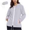 Women's Fashionable Casual Classic Plus Size Lightweight Zipped Long-Sleeved Hooded Jacket Foldable Outerwear With Packable Storage Pouch