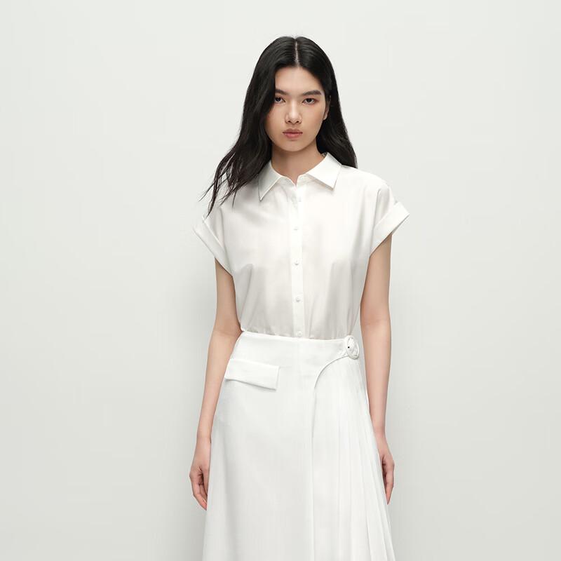 OVVOVV Women s Silk Blend Dropped Shoulder Short Sleeve Shirt M