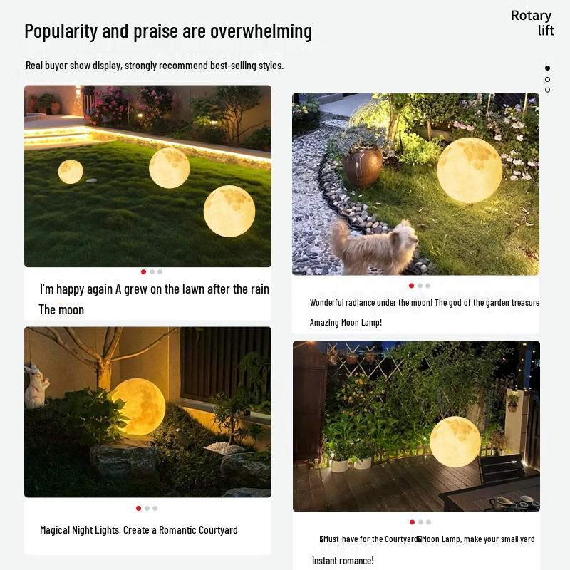 HuiXiang Dual-Powered Solar Moon Lamp for Outdoor Terrace & Garden - Waterproof Landscape & Lawn Light