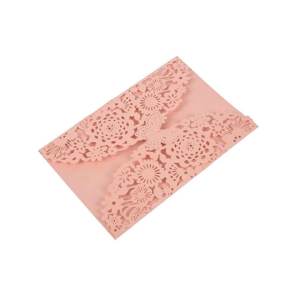 50pcs Flower 3D Invitation Card Hollow Out Butterfly Greeting Card  Festival Celebration