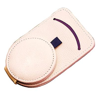 Leather Sunglasses Sun Visor Eyeglasses Sun Visor Card Ticket Holder Clip, Holder, Pocket, Clip, (Beige)