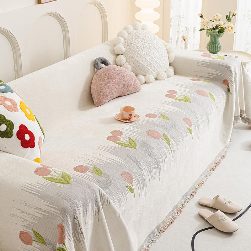 

Полотенце для дивана, полностью покрытое тканью для дивана, универсальное летнее полотенце из ледяного шелка «Четыре сезона» 180-130