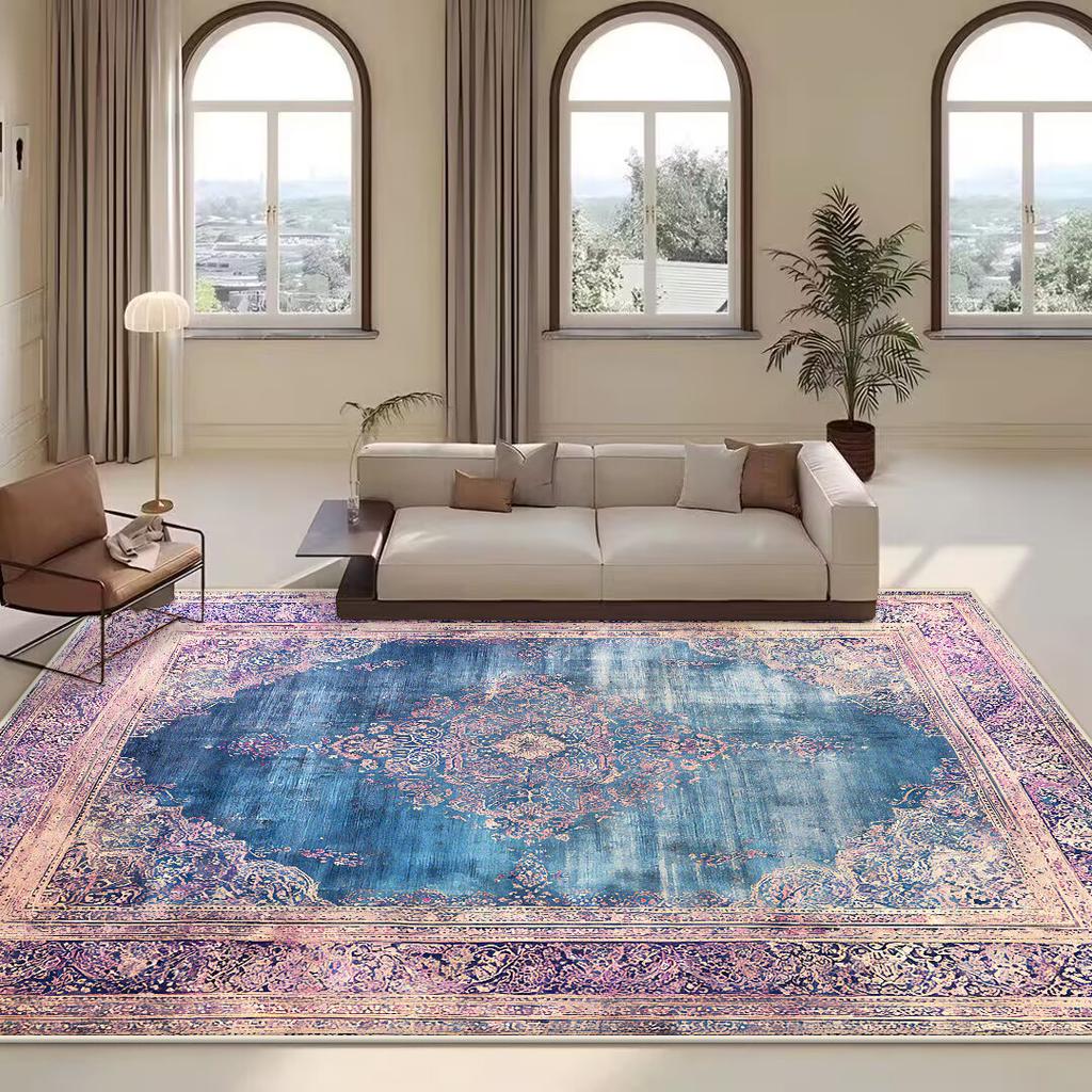 Vintage Persian High-end Carpet Living Room Sofa Washable Rug Home Luxury Decoration Large Bedroom Rug Non-slip Coffee Table Mat