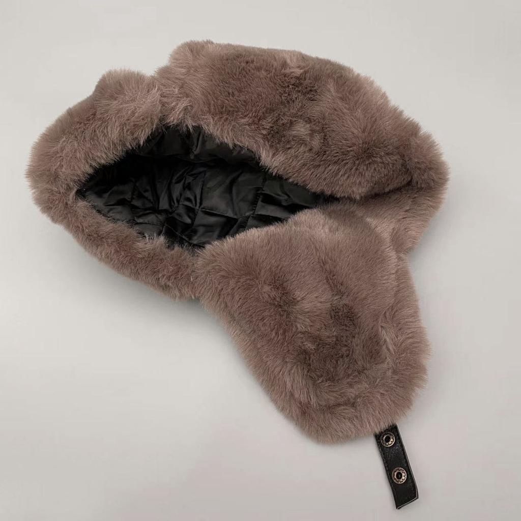Women'S Retro Pilot Hat - Thick Plush Ear Cushions, Warm Winter Cycling & Snowboarding with Fur-Lined Ears, BrownRed/ - Cold Weather