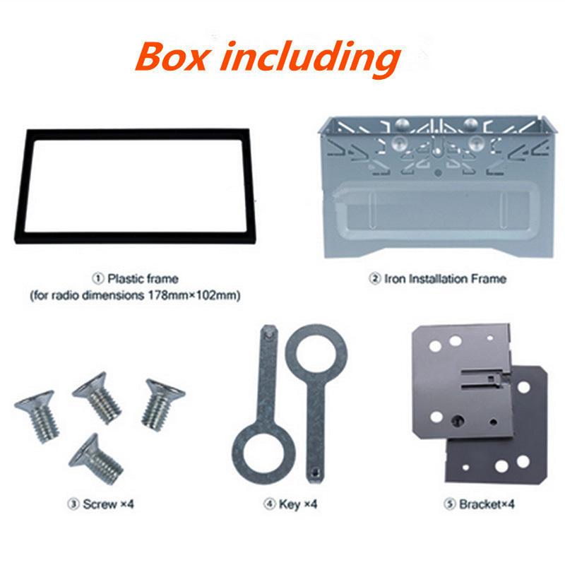 2Din Stereo Radio Cage Frame Unit Universal DVD Player Box Fascia Panel Plate Case Audio Dash Mounting Frame Kit Accessories