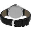 TIMEX Easy Reader Date Full Size Leather Strap Timex Easy Reader Watch Watch, Black/Silver Tone/Black, 43mm, Men's