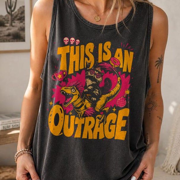 Youth shirt Cotton Oversize Large Size This Is An Outrage Comfort Colors Tank Shirt, Dungeon Crawler Carl Tee, Carl and Donut T-shirt Unisex,gift,Top