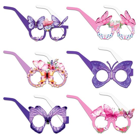 Butterfly Paper Glasses Spring Party Favors Birthday Party Eyeglasses Photo Booth Props for Kids Adults Holiday Supplies