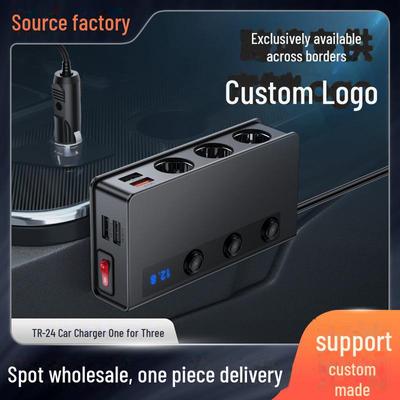 High-Power 180W Multi-Function Car Charger with One To Three Cigarette Lighter Ports and QC3.0 Fast Charging