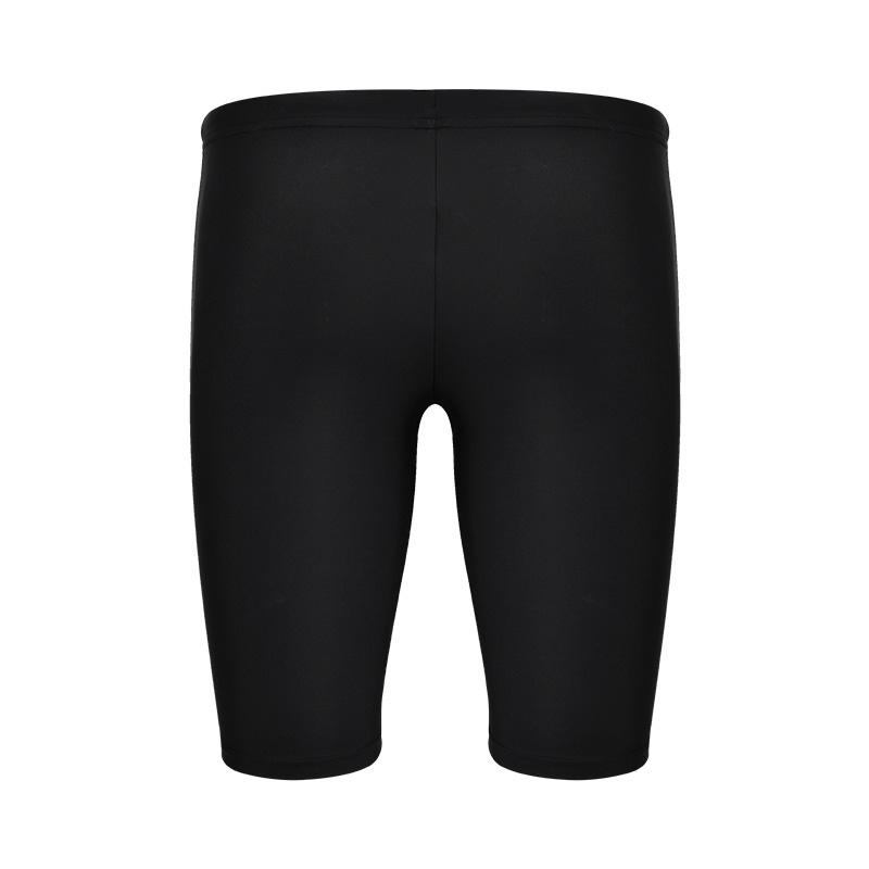 Li Ning Swimming Series Printed Mid Waist Straight Leg Swim Trunks Men swimwear Black ASLT091-1