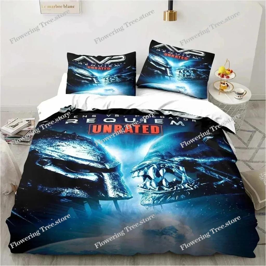 Alien Vs. Predator Predator Movie Bedding Set Single Double Queen King Size Duvet Cover Adult Boys Bedroom Bedspread Luxury Gift