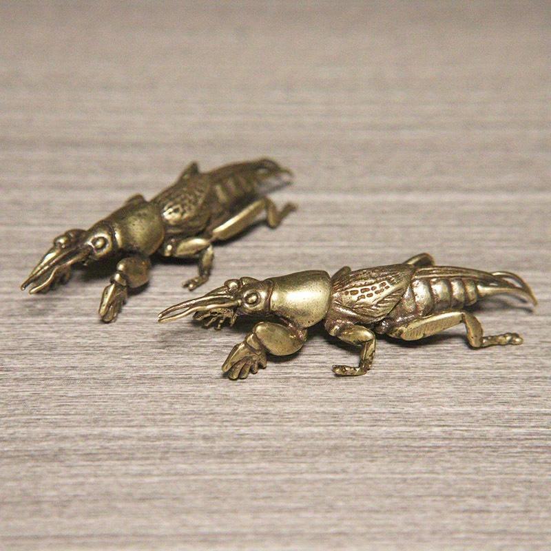 Insekten Maulwurfsgrille Figuren Miniaturen Tee Haustier Desktop Ornament Vintage Messing Tier Statue Heimdekorationszubehör Kunsthandwerk