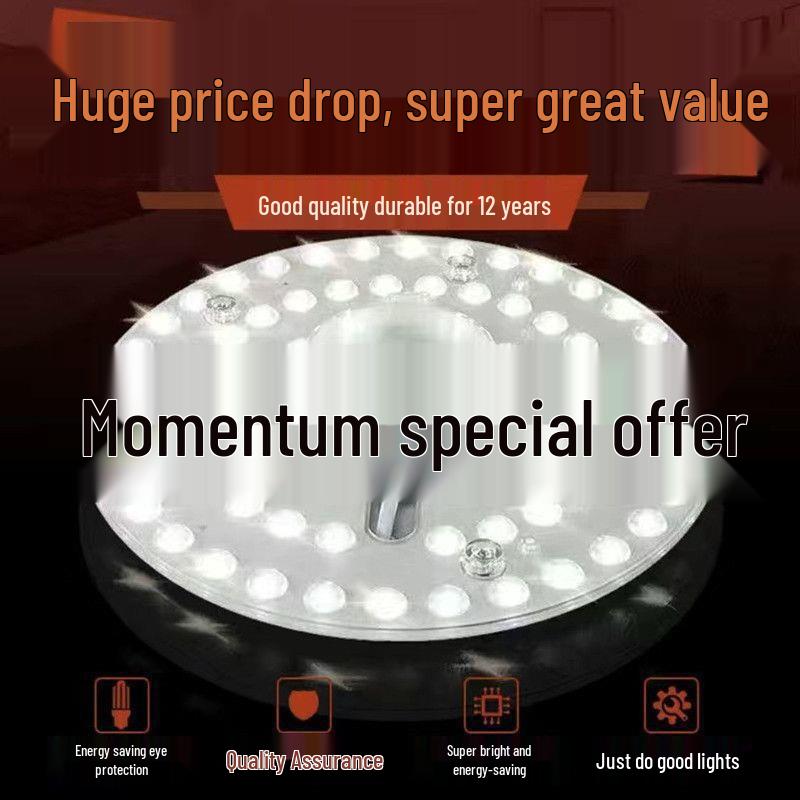LED Magnetic Round Ceiling Light with Core and Strip Light Plate