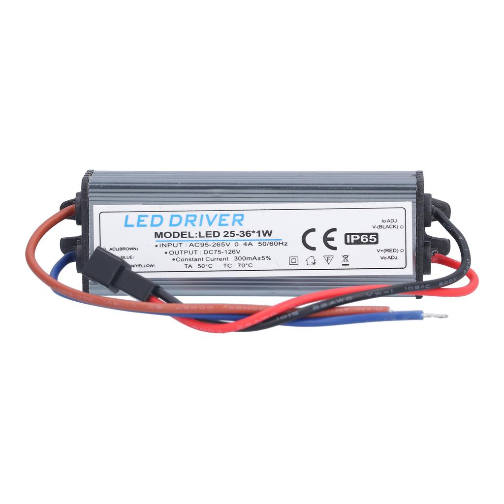 LED Driver Light Transformer DIY Lamp Driving Power Supply AC95‑265V DC75‑126V 25‑36x1W 300mA