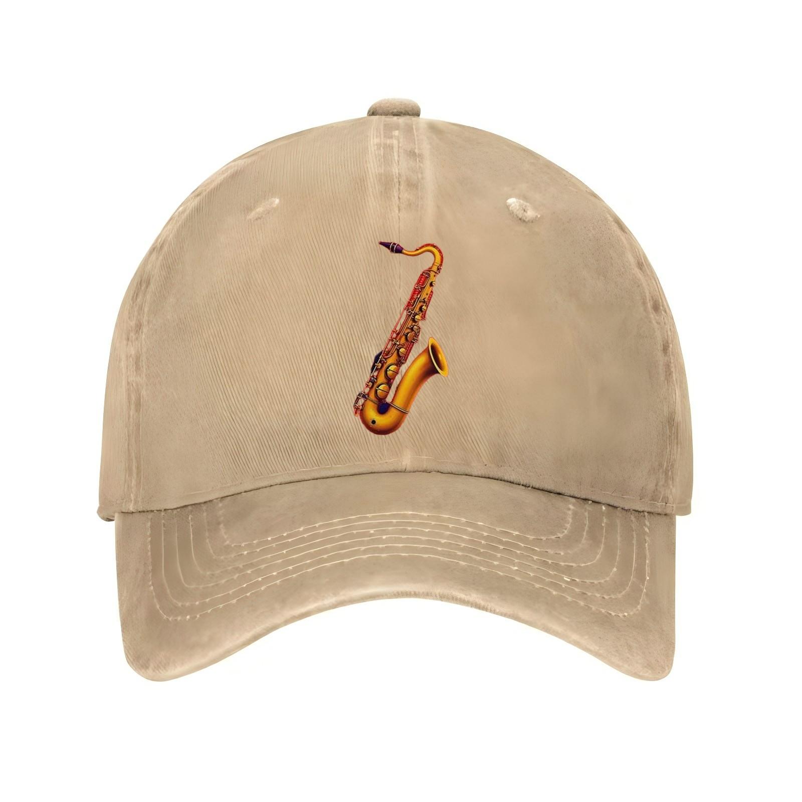 

Saxophone Music Print Baseball Cap Unisex Adult Adjustable Cotton Casual Sporty Headwear One Size