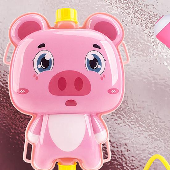 Cartoon Backpack Water Toy with 1000ml Tank Push-Pull Water Toy for Kids Outdoor Summer Toy for Pool Beach