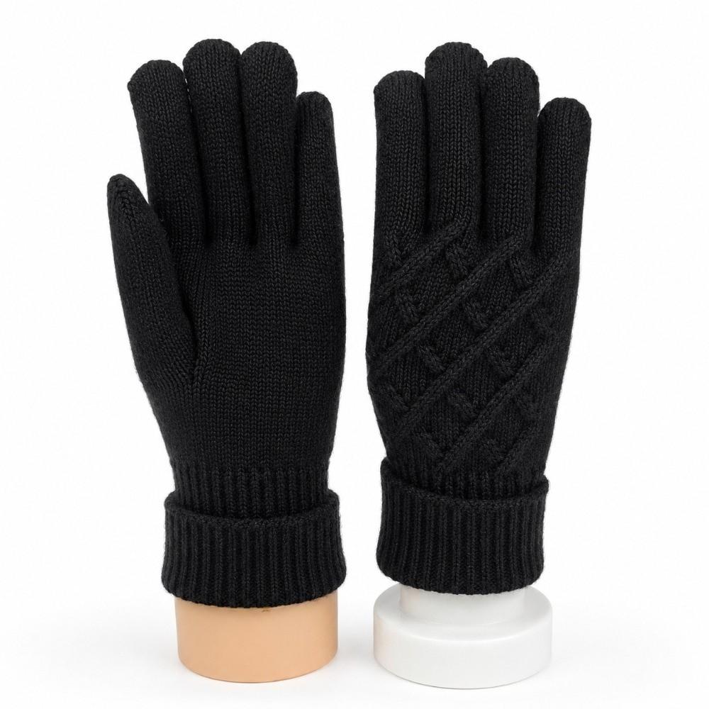 Foldable Cuff Touchscreen Gloves Diamond Pattern Windproof Gloves Full Fingers Gloves  Hiking Use