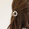 Sweet Mini Round Faux Pearls Hair Clip Non-slip Cross Teeth Back Head Small Hair Claw Styling Hair Accessories