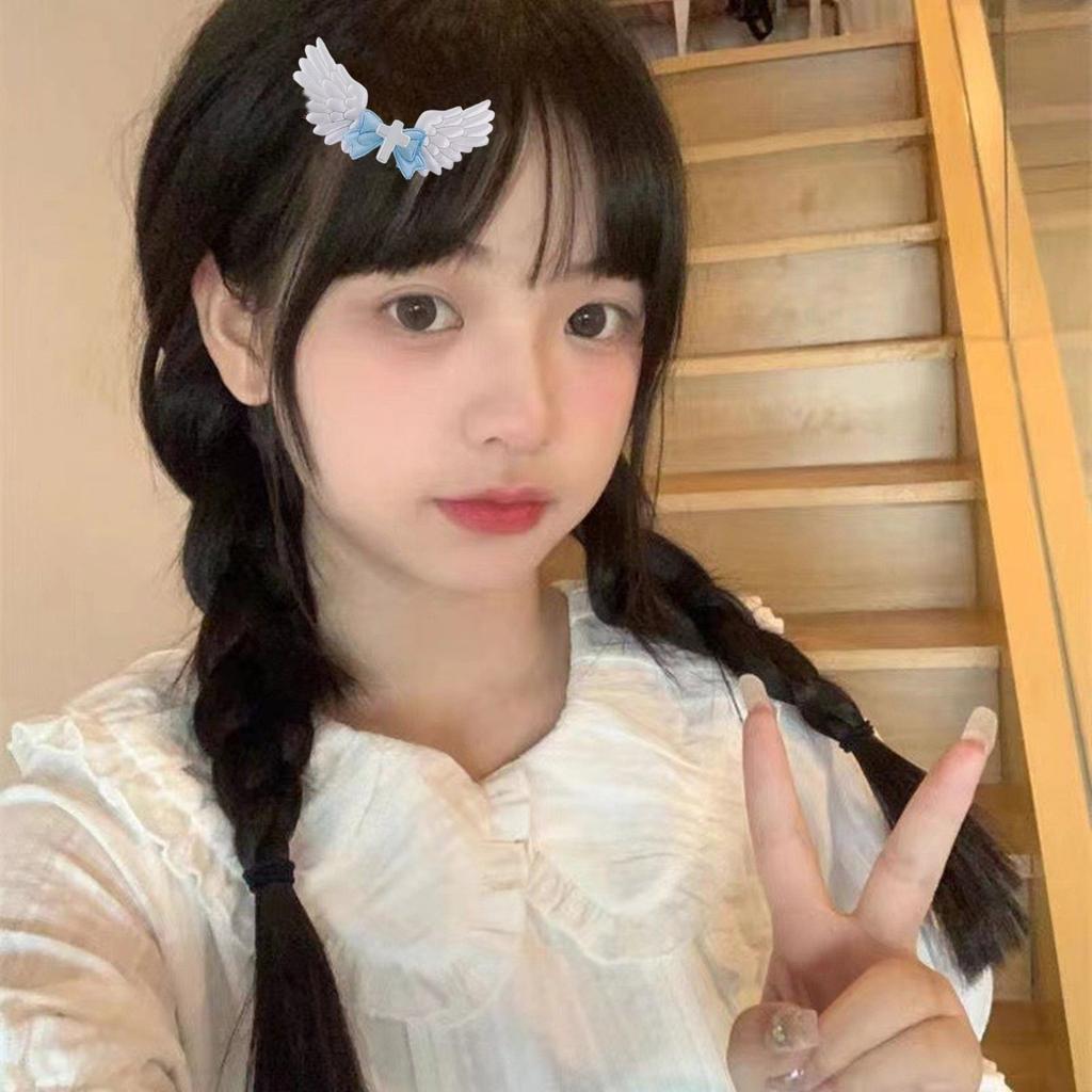 Girls Angel Wing Hair Clip Cute Bowknot/Heart Cross Hairpin Modern Hairs Barrette for All Ages Eye Catching Headwear
