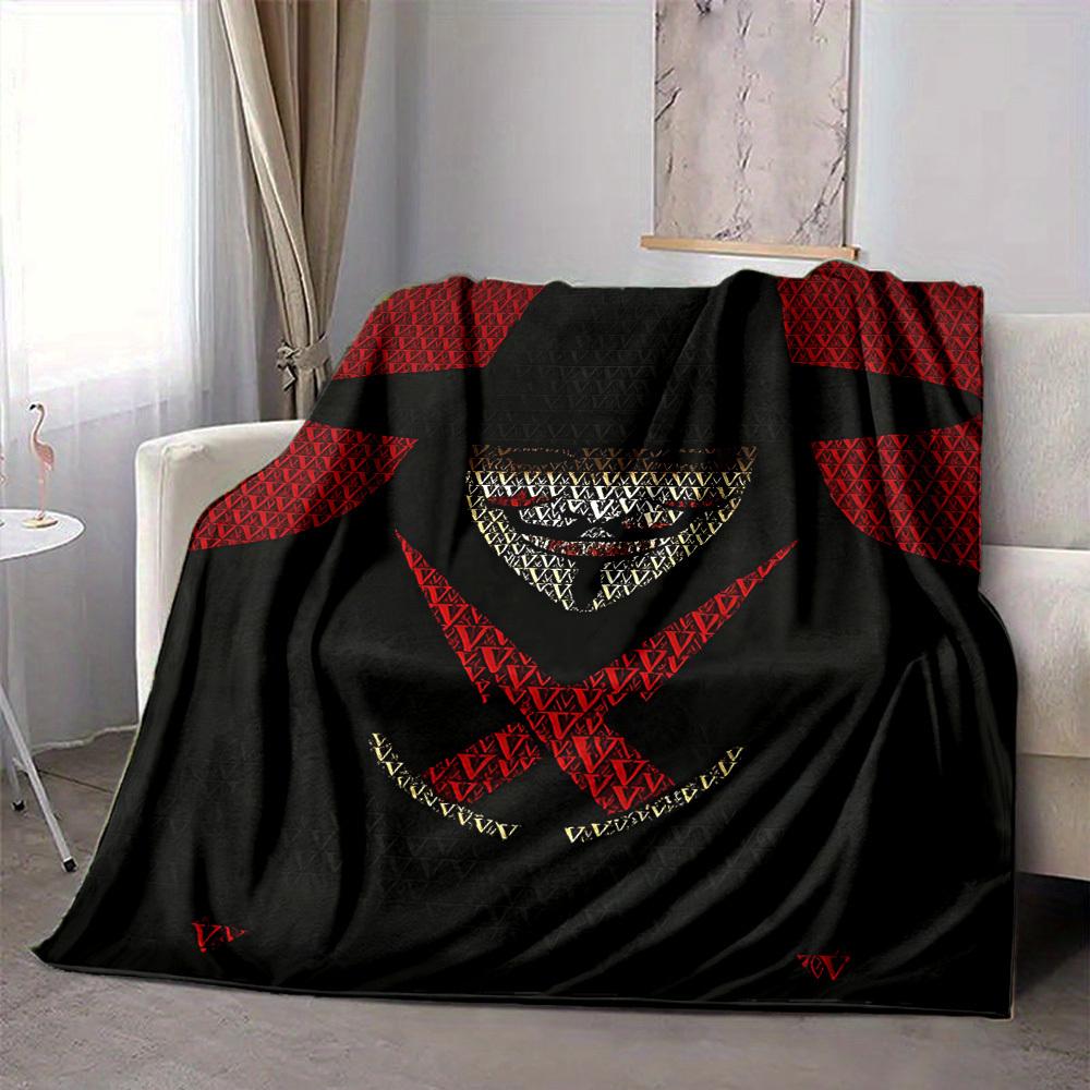 1pc V for Vendetta Flannel Throw Blanket - HD Printed Lightweight Soft Warm All-Season Blanket for Sofa, Bed, Travel, Camping 088