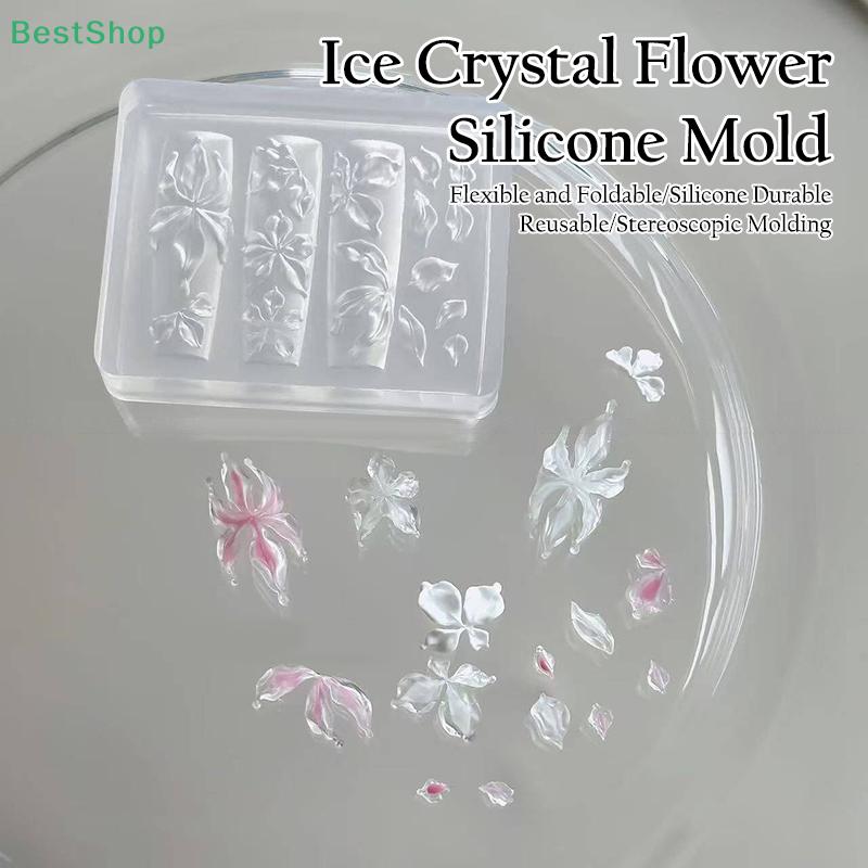 3D Silicone Nail Art Mold Relief Lily Flower Design DIY Nail Art Decor Transparent Manicure Template
